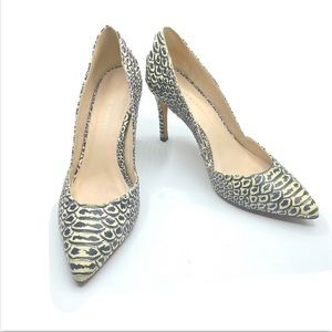 Loeffler Randall reptile print pointed toe heels 8.5